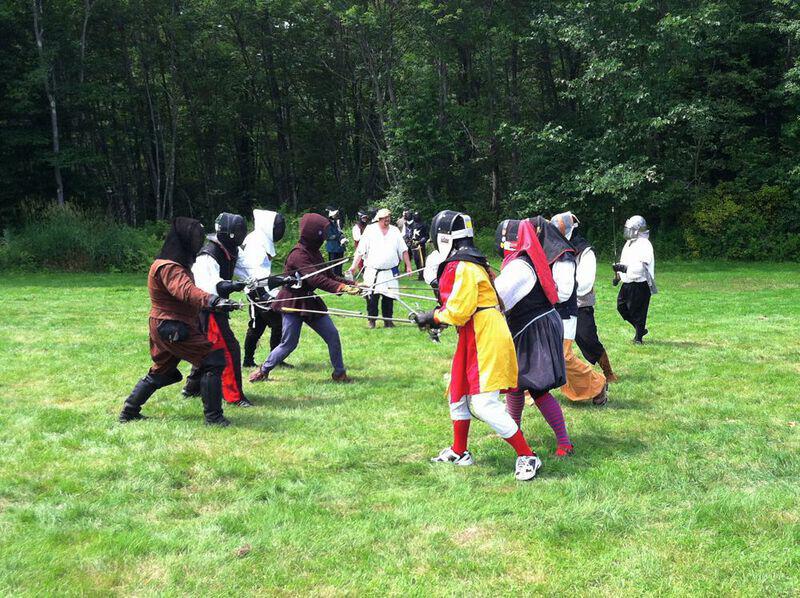 Fencers at an SCA event